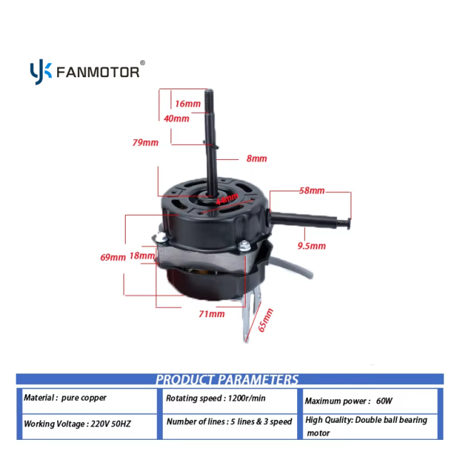 Motor de ventilador de pared eléctrico universal para el hogar, 220 V, 50 Hz, con rodamiento de bolas