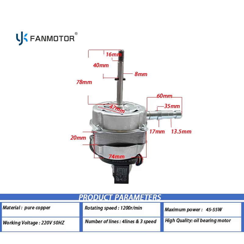 Wholesale Household Use 220V 3 Speed Ventilation Floor Stand Table Fan Motor 74x20mm for Cooling