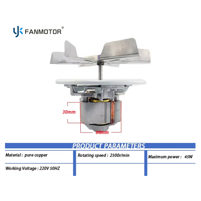 Motor universal de CA para horno eléctrico de secado de pizzas con poste sombreado