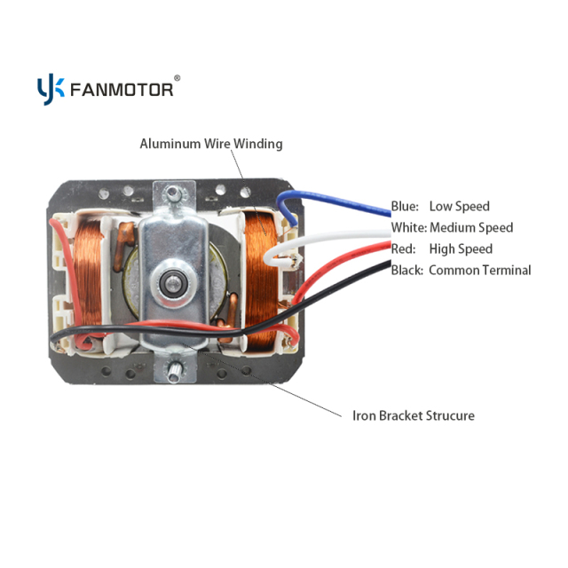 Motor de polos sombreados de 75 W CA, 220 V, cable de aluminio para campana extractora de cocina
