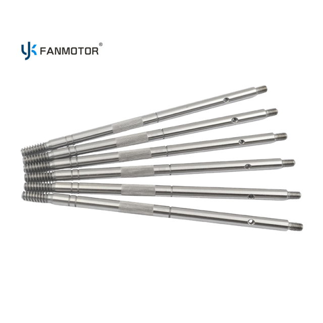 Suministro a granel de eje de engranaje del rotor del motor del ventilador de pedestal eléctrico de acero C45 de 8 mm