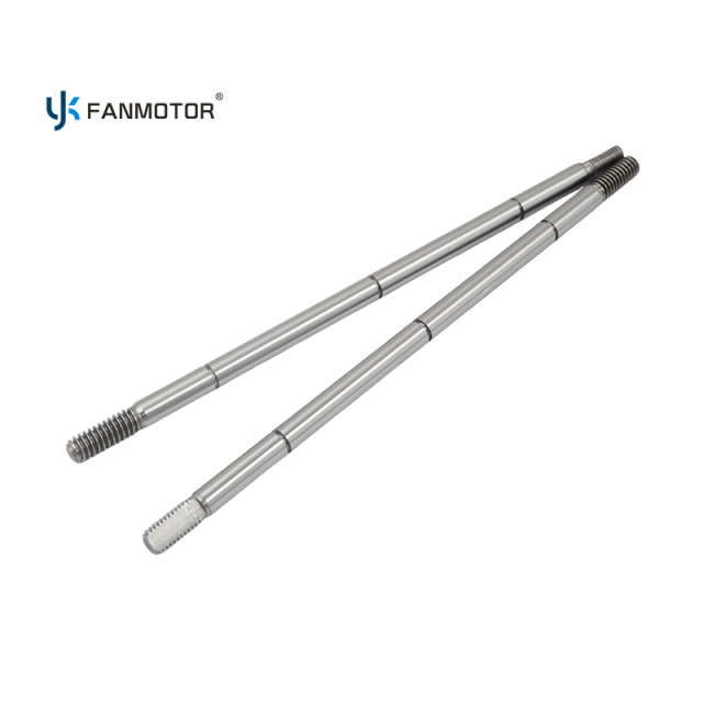 Eje de motor de ventilador de acero al carbono mecanizado CNC personalizado para un funcionamiento suave