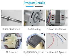Motor de ventilador de pedestal y de mesa YKFANMOTOR de 16/18 pulgadas y 3 velocidades - Pieza premium para electrodomésticos