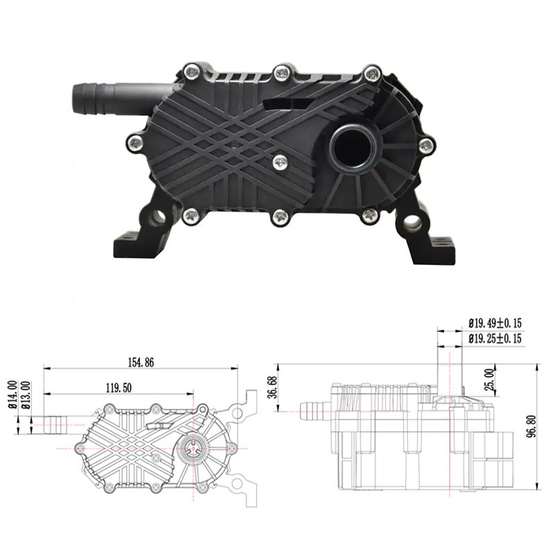 24V DC High Pressure Electric Brushless Chiller Pump For Cool Or Hot Water Circulating