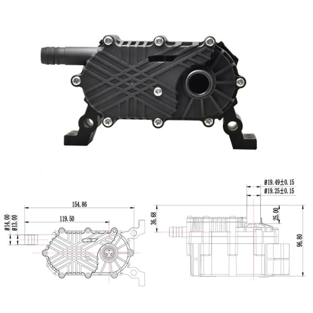24V DC High Pressure Electric Brushless Chiller Pump For Cool Or Hot Water Circulating