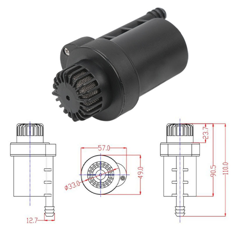 Silent 24V Miniature Brushless DC Carbonate Spring Head Treatment Device With Water Shortage Protection Pump