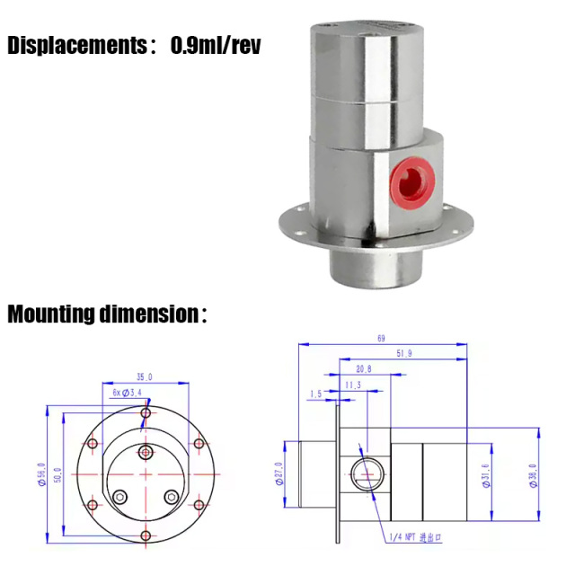 Good Sealing Industry Chemical Measurement Micro Magnetic Gear Pump