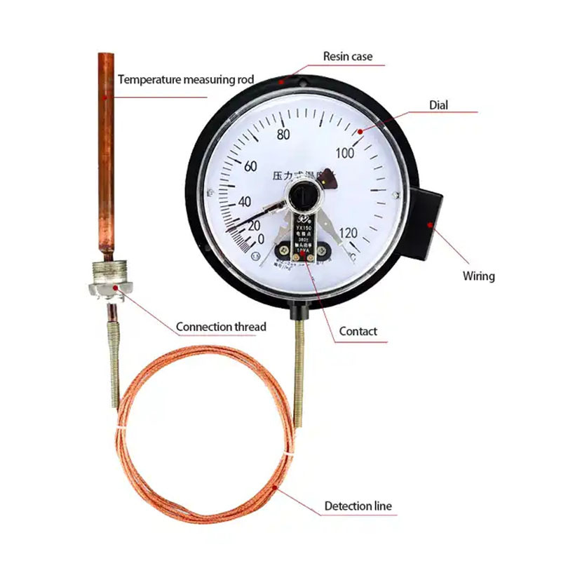 Industrial Temperature Measuring Bimetal Thermometer For Industrial Boiler Thermometer