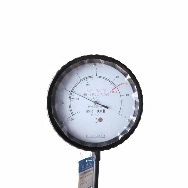 Top Mount Self-Powered Dial Liquid Level Gauge HB-SPCG-150S-C Marine Grey Water Tank Level Indicator