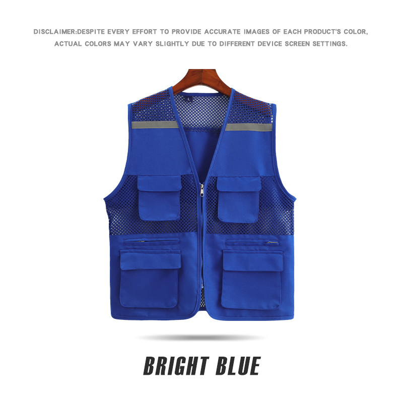 XS1902# reflective mesh three-dimensional multi pocket vest