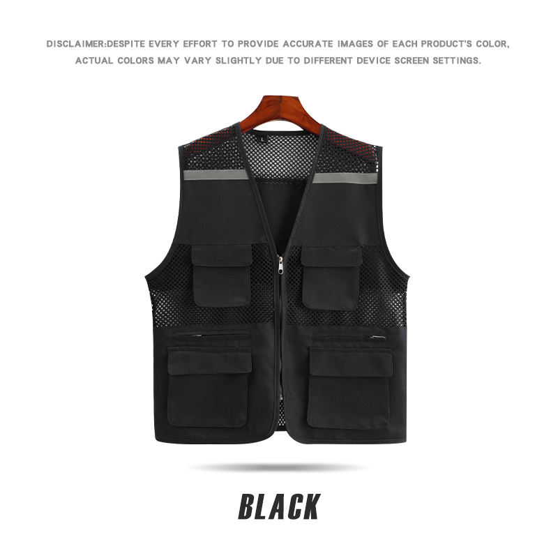 XS1902# reflective mesh three-dimensional multi pocket vest