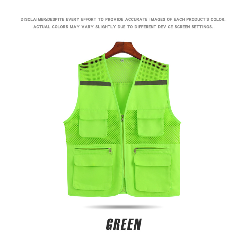XS1902# reflective mesh three-dimensional multi pocket vest