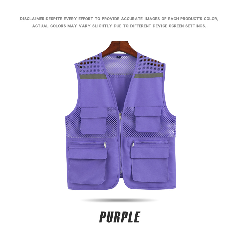 XS1902# reflective mesh three-dimensional multi pocket vest