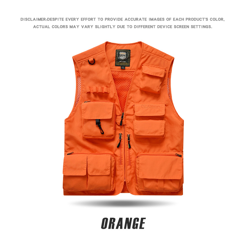 WH 7898 # Jeep Shield Ear Hanging Outdoor Multi Pocket Multi Pocket Photography Vest with Detachable Back Fabric