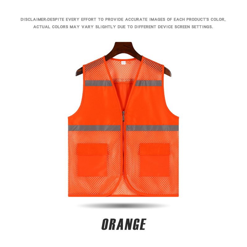VM029B # Two Pocket Fishing Net Fabric Reflective Vest New (Peach+Mesh)