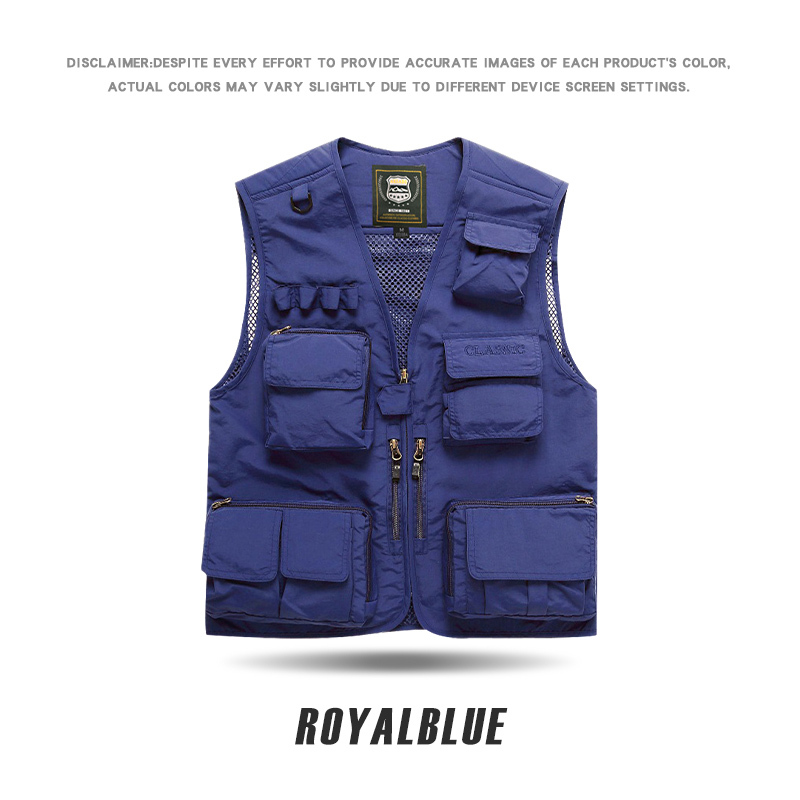 WH 7898 # Jeep Shield Ear Hanging Outdoor Multi Pocket Multi Pocket Photography Vest with Detachable Back Fabric
