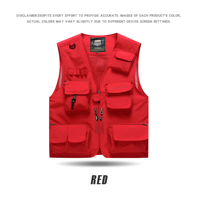 WH 7898 # Jeep Shield Ear Hanging Outdoor Multi Pocket Multi Pocket Photography Vest with Detachable Back Fabric