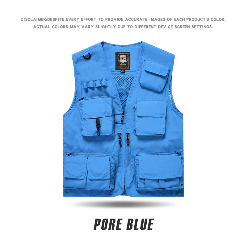 WH 7898 # Jeep Shield Ear Hanging Outdoor Multi Pocket Multi Pocket Photography Vest with Detachable Back Fabric