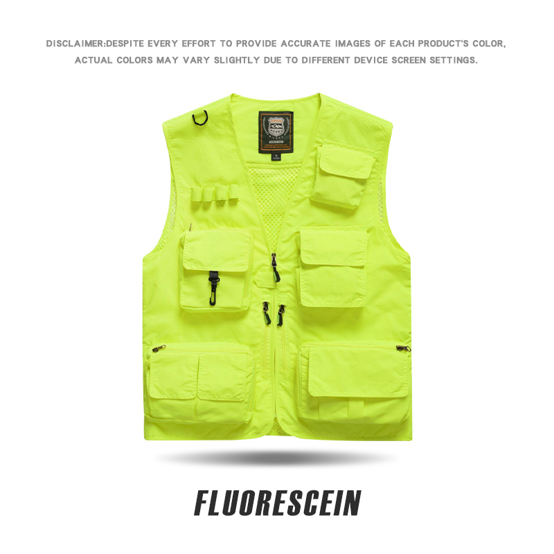 WH 7898 # Jeep Shield Ear Hanging Outdoor Multi Pocket Multi Pocket Photography Vest with Detachable Back Fabric