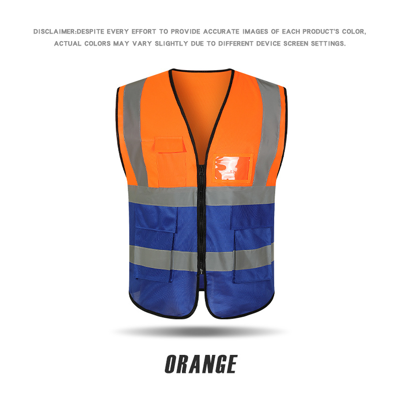 RF112 warp knitted fabric patchwork dovetail reflective vest