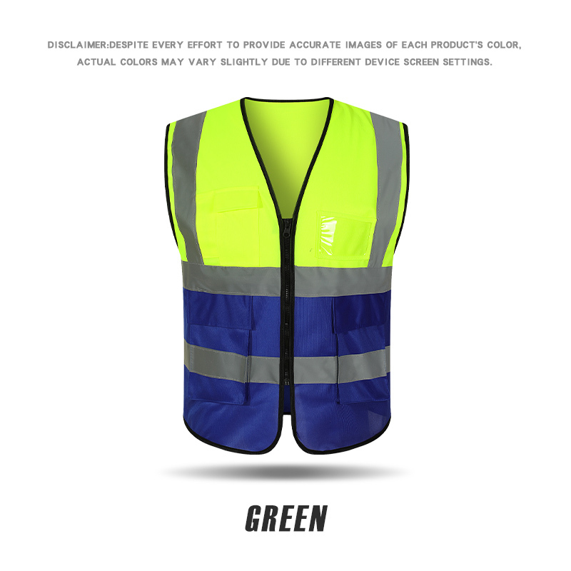 RF112 warp knitted fabric patchwork dovetail reflective vest