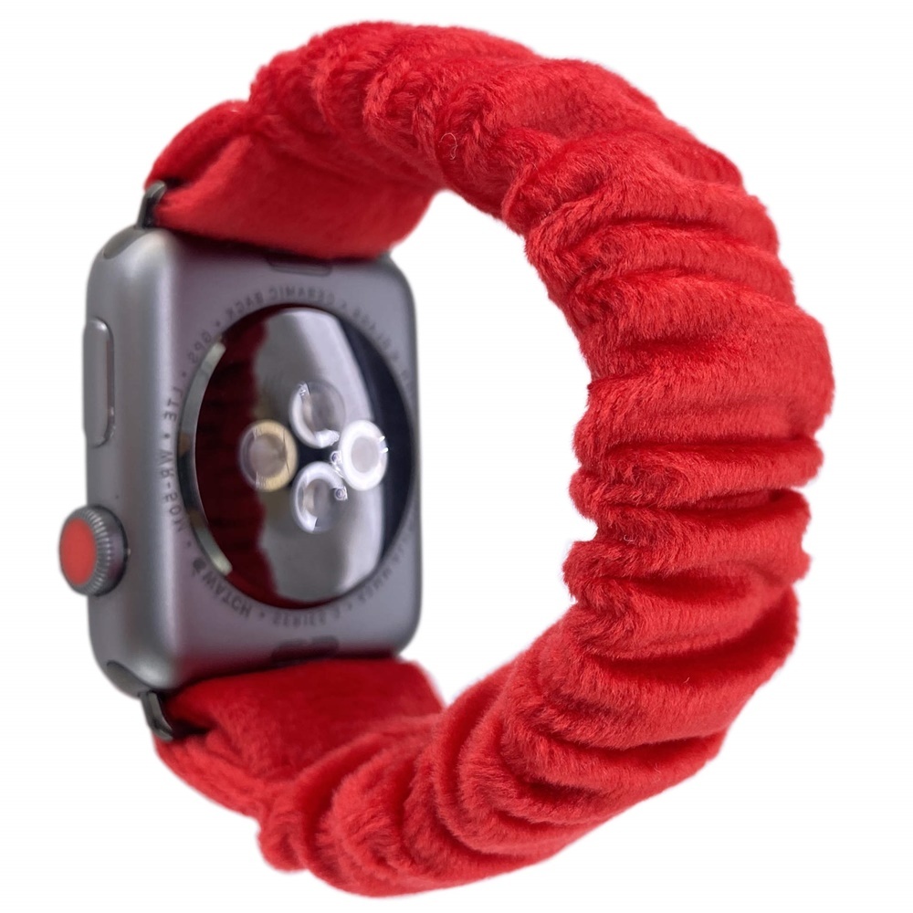Soft Velvet Scrunchie Watch Bands Red Wristband for Apple Watch Series 5 4 3 2 1