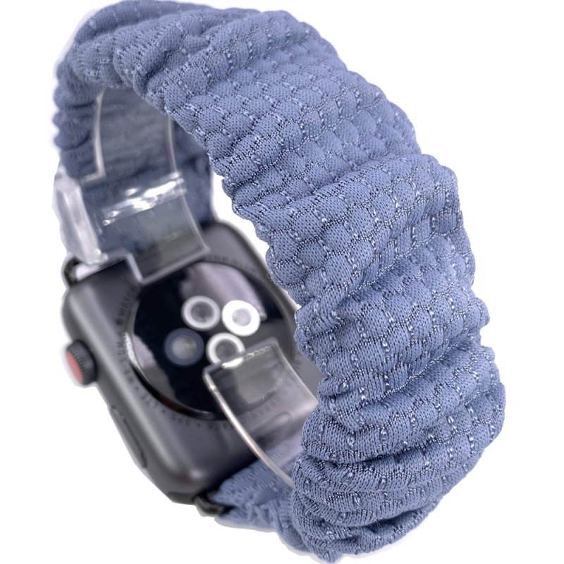 Hexagon Athletic Watch Bands Scrunchy Cool Blue Watch Straps for iWatch Series 5 4 3 2 1