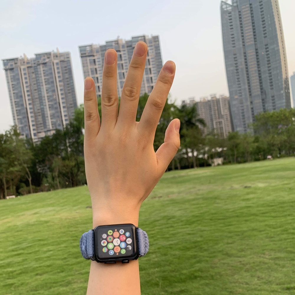 Hexagon Athletic Watch Bands Scrunchy Cool Blue Watch Straps for iWatch Series 5 4 3 2 1