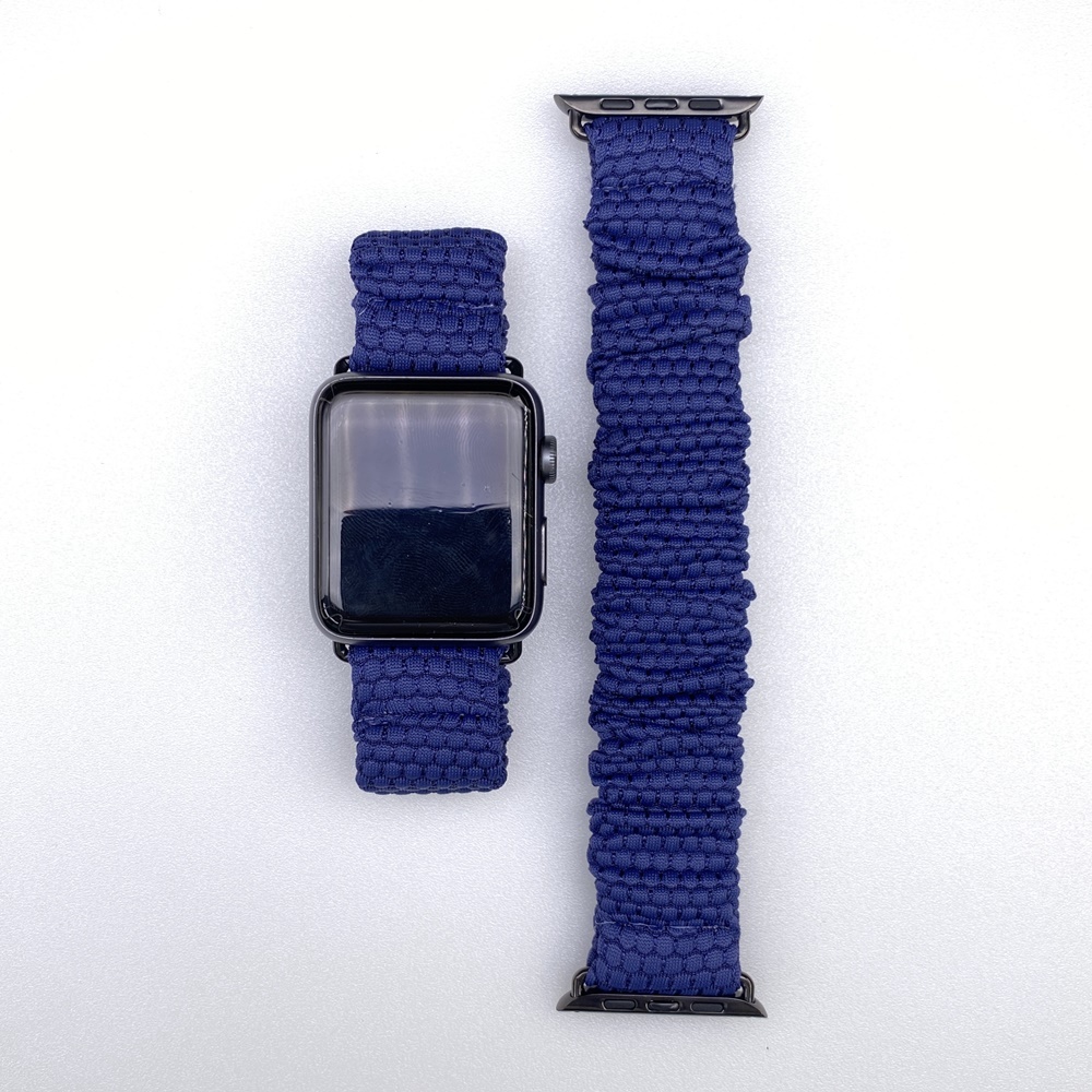 Hexagon Athletic Watch Bands Scrunchy Royal Blue Watch Straps for iWatch Series 5 4 3 2 1