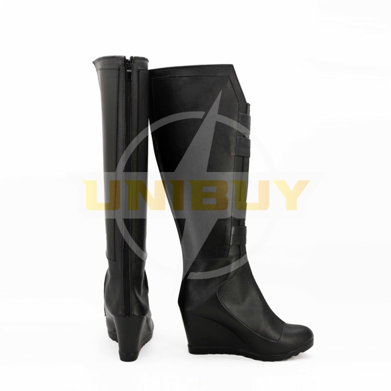 Captain America :Civi War Black Widow Cosplay Shoes Black Long Women Boots Unibuy