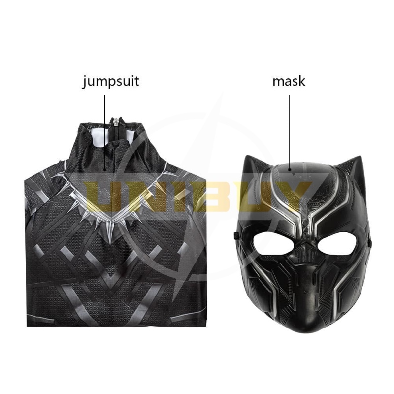 Black Panther Costume Cosplay Suit Kids T'Challa Captain America Civil War Unibuy