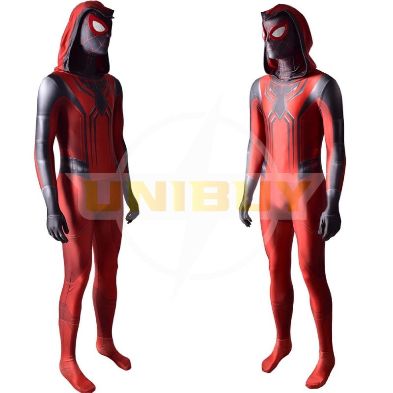 Spider-Man PS5 Costume Miles Morales Cosplay Costume Crimson Cowl Suit Unibuy