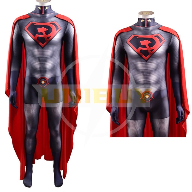 Superman Red Son Clark Kent Costume Cosplay Suit For Kids Adult Unibuy