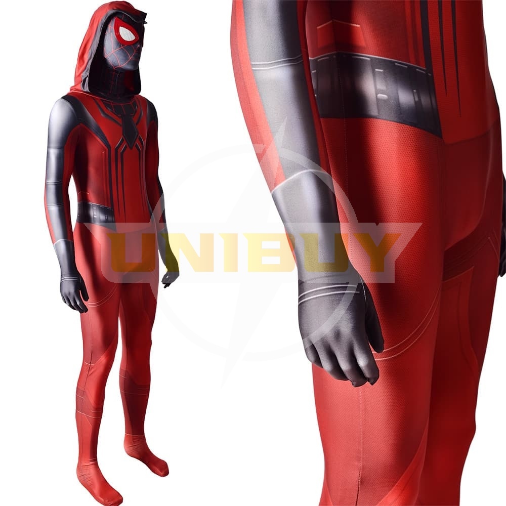 Spider-Man PS5 Costume Miles Morales Cosplay Costume Crimson Cowl Suit Unibuy