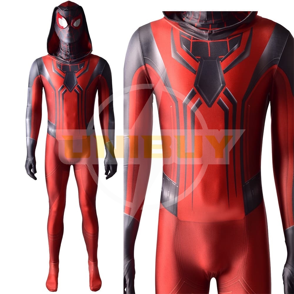 Spider-Man PS5 Costume Miles Morales Cosplay Costume Crimson Cowl Suit Unibuy