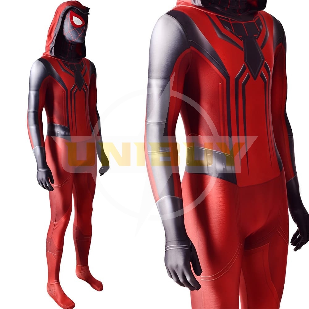 Spider-Man PS5 Costume Miles Morales Cosplay Costume Crimson Cowl Suit Unibuy