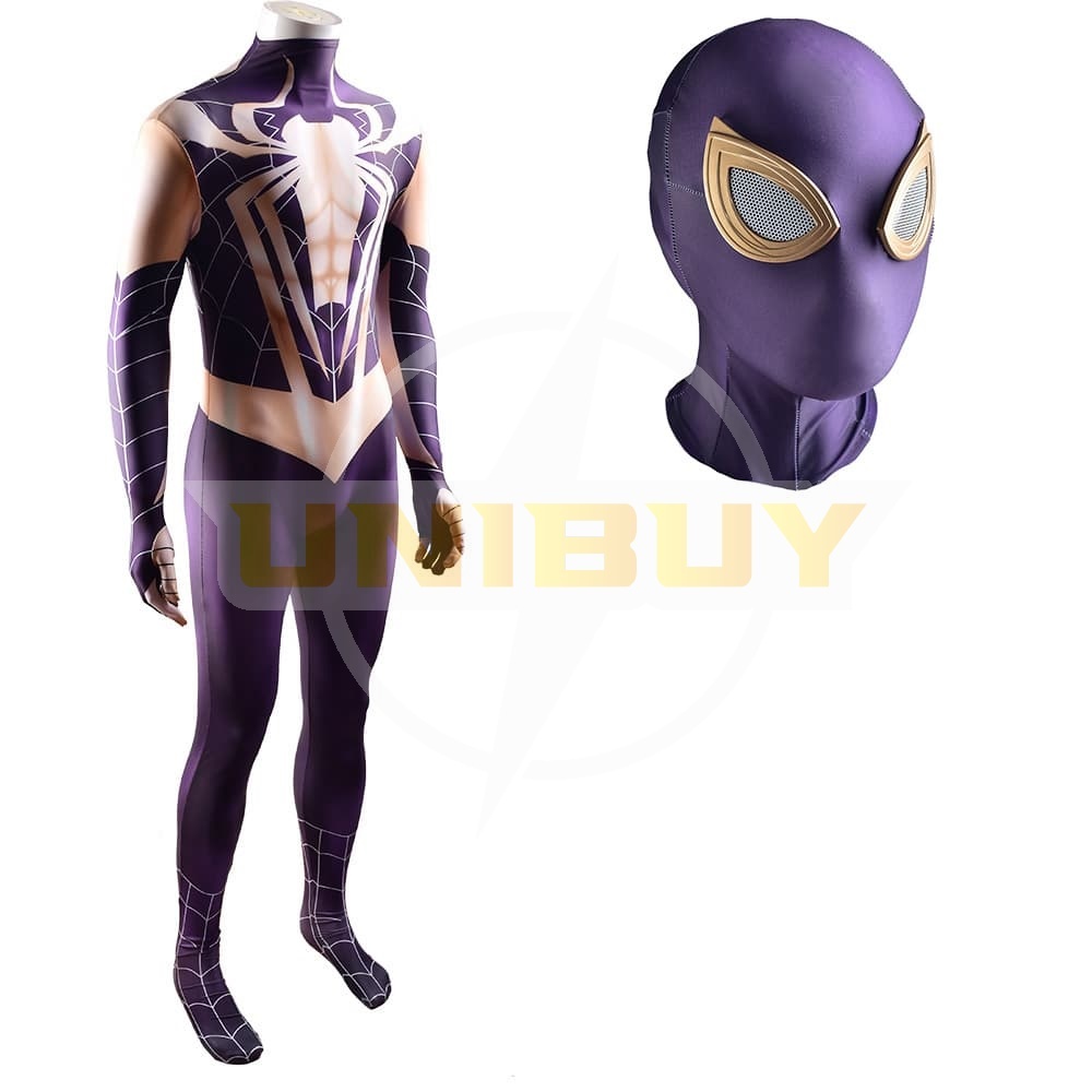 Spider-Man PS4 Black Stealth Big Time Suit Cosplay Costume Unibuy