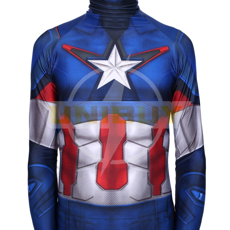 Captain America Costume Cosplay Jumpsuit Steve Rogers Avengers Endgame for Kids Adult Unibuy