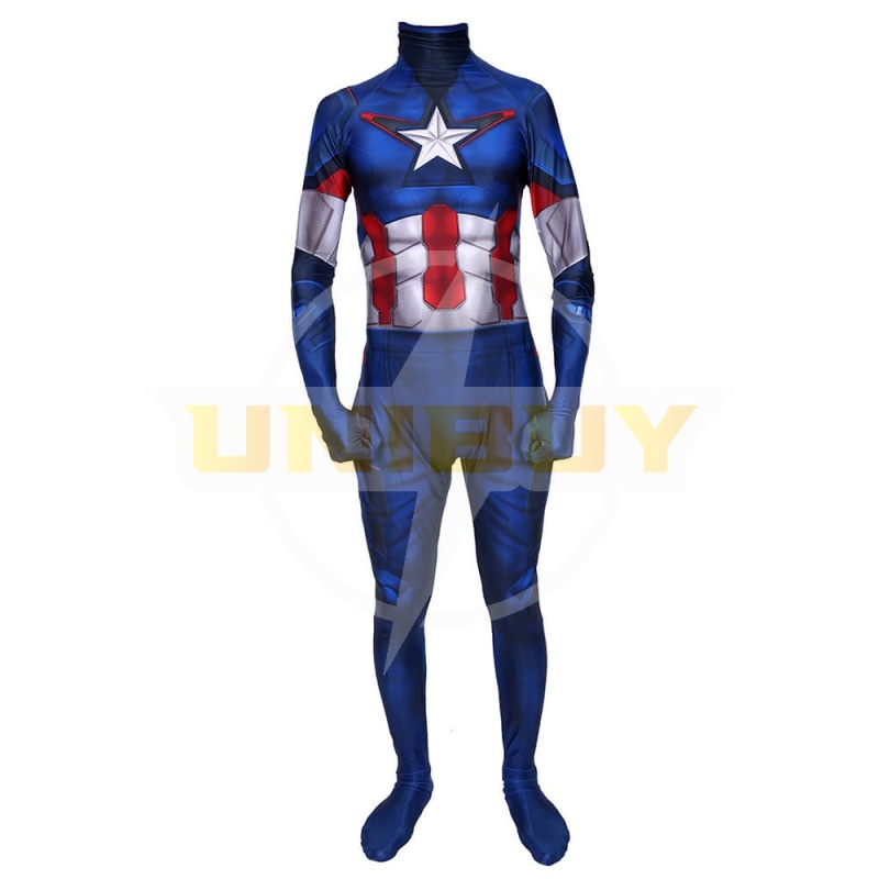 Captain America Costume Cosplay Jumpsuit Steve Rogers Avengers Endgame for Kids Adult Unibuy