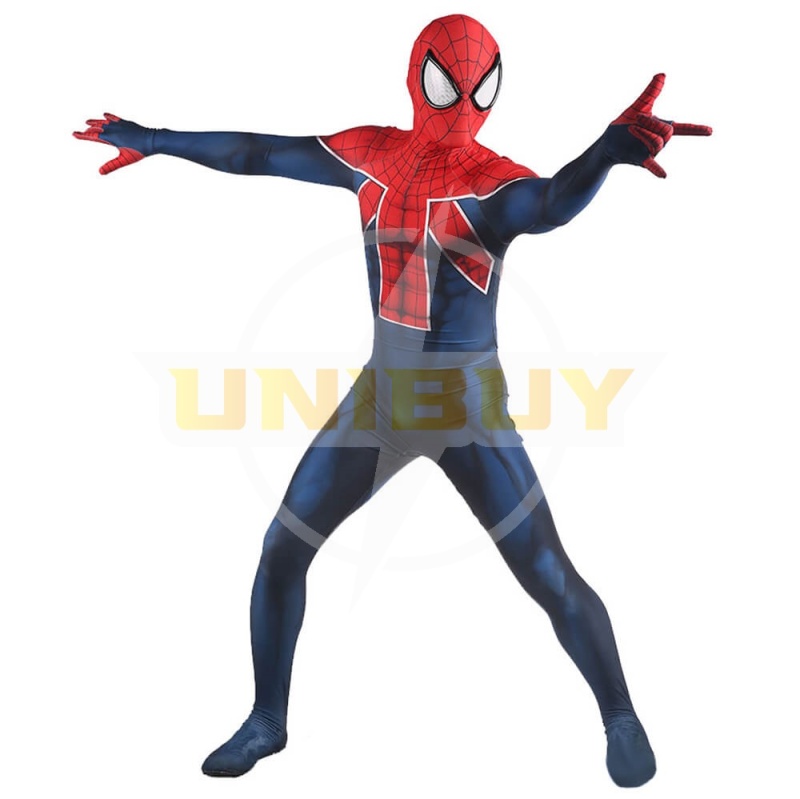 Spider-Man PS4 Peter Parker Spider-UK Suit Costume Cosplay Suit For Kids Adult Unibuy