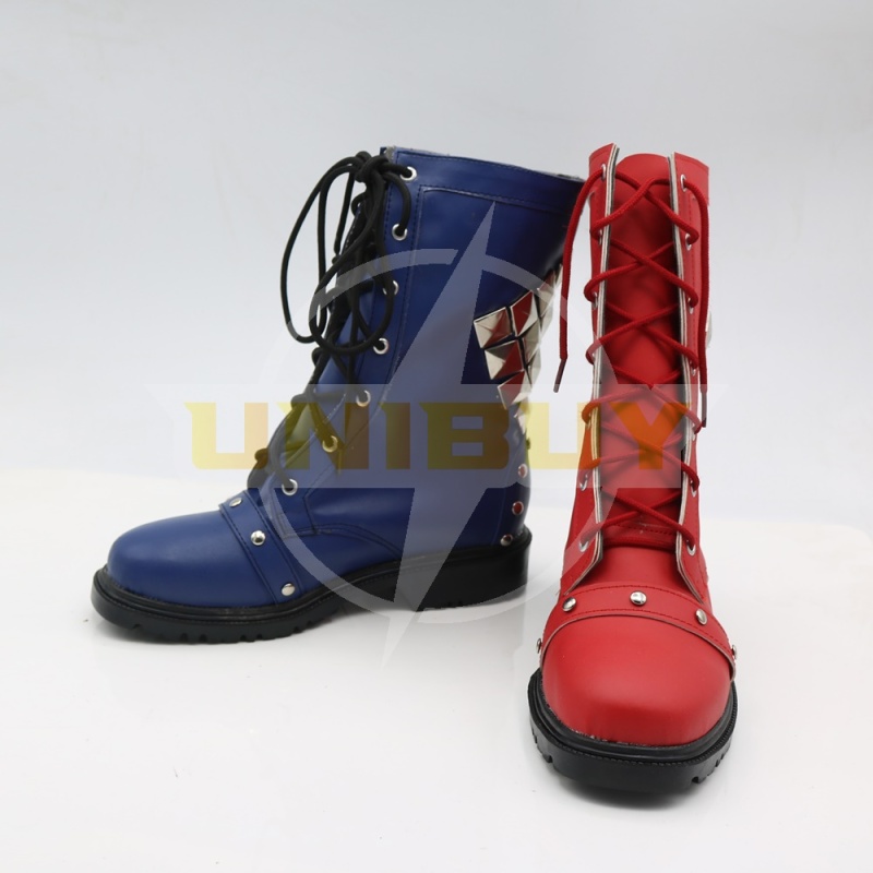 Batman Arkham Knight Harley Quinn Shoes Cosplay Red Blue Rivet Women Boots Ver 1 Unibuy