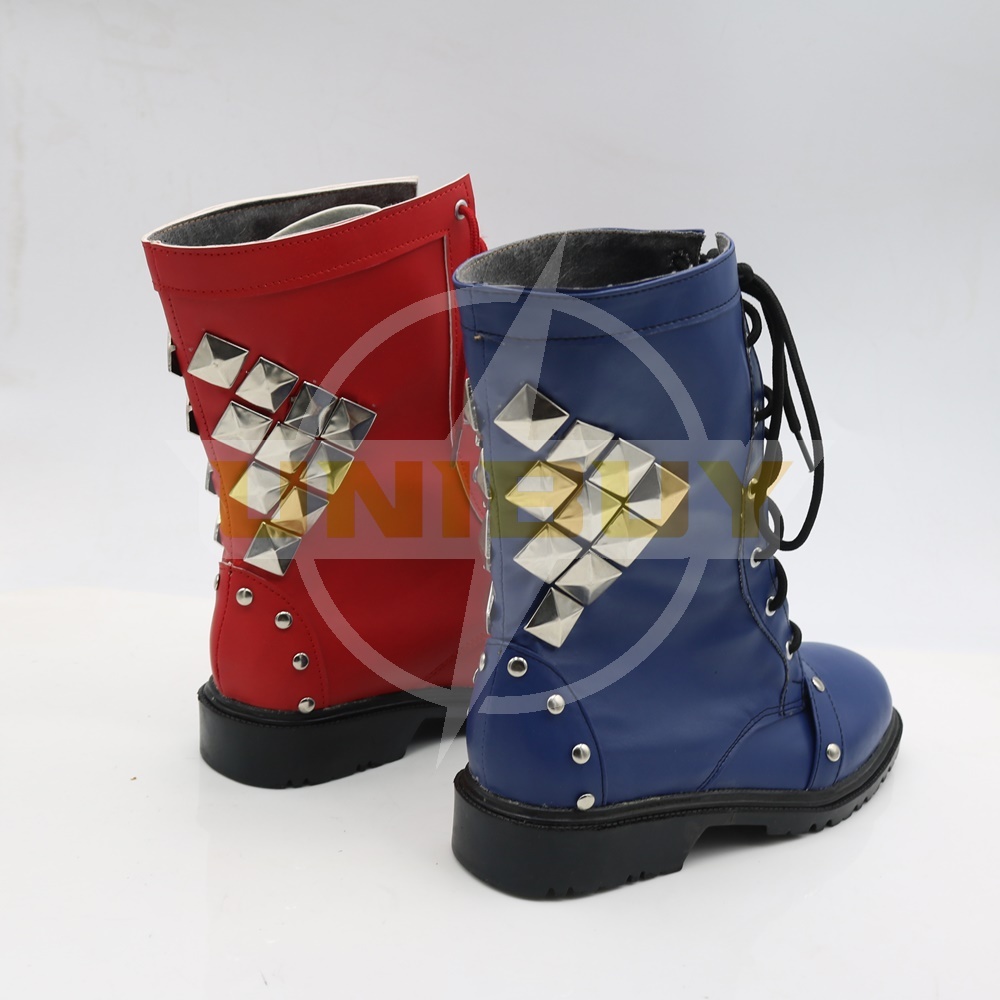 Batman Arkham Knight Harley Quinn Shoes Cosplay Red Blue Rivet Women Boots Ver 1 Unibuy