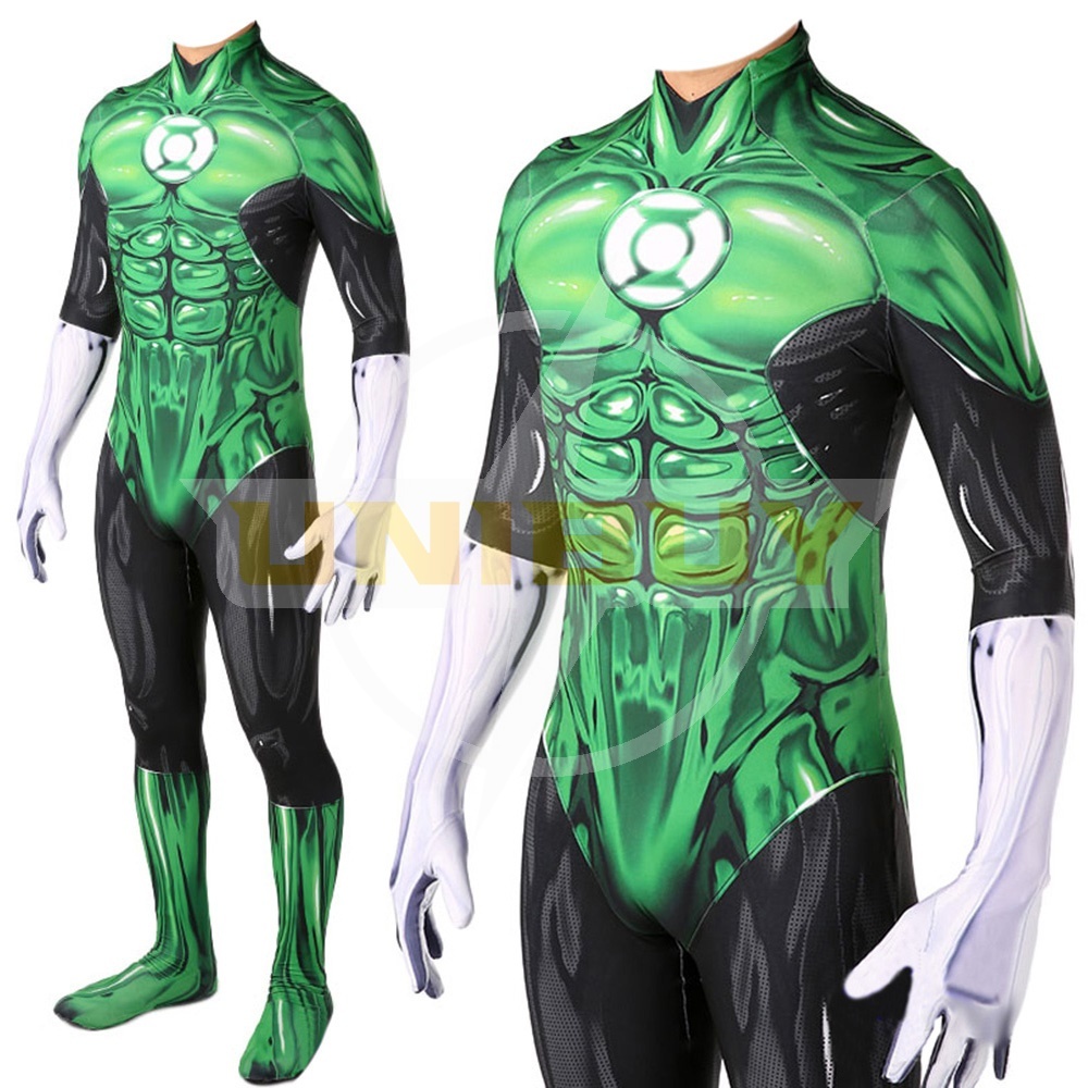 Green Lantern Costume Cosplay Outfit Jumpsuit for Kids Mens Ver 1 Unibuy