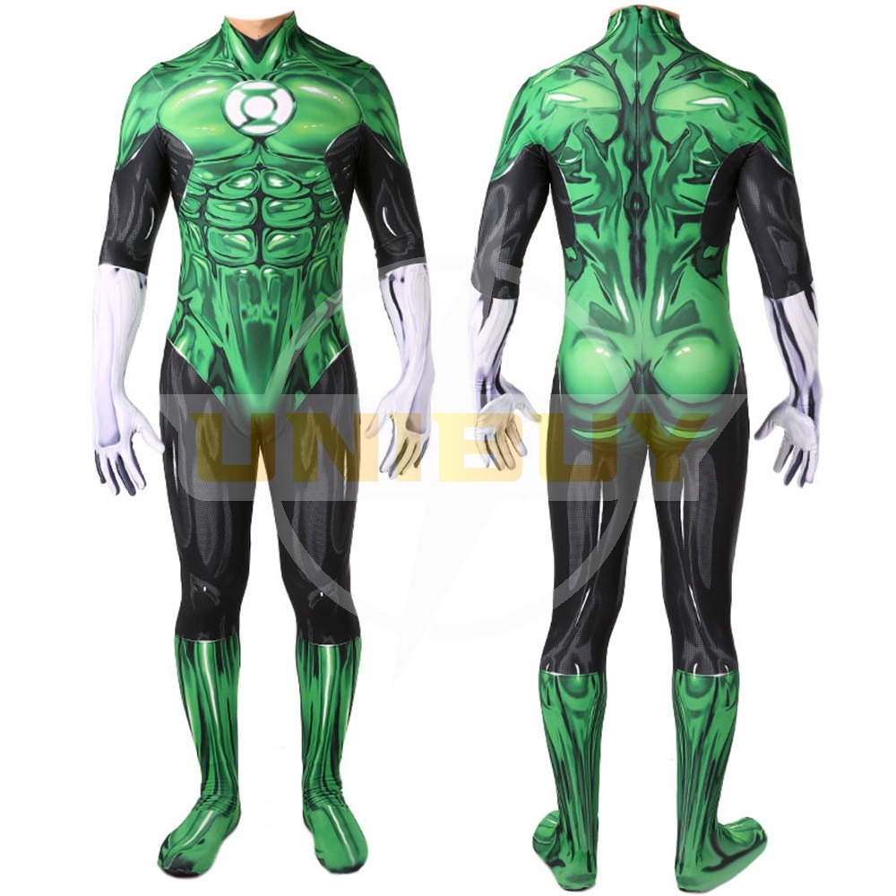 Green Lantern Costume Cosplay Outfit Jumpsuit for Kids Mens Ver 1 Unibuy