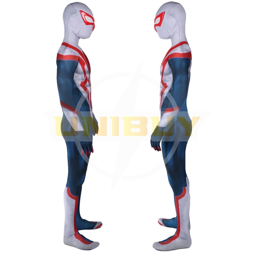 Spider Man PS4 Spider-Man 2099 White Suit Cosplay Costume Blue Ver For Kids Adult Unibuy
