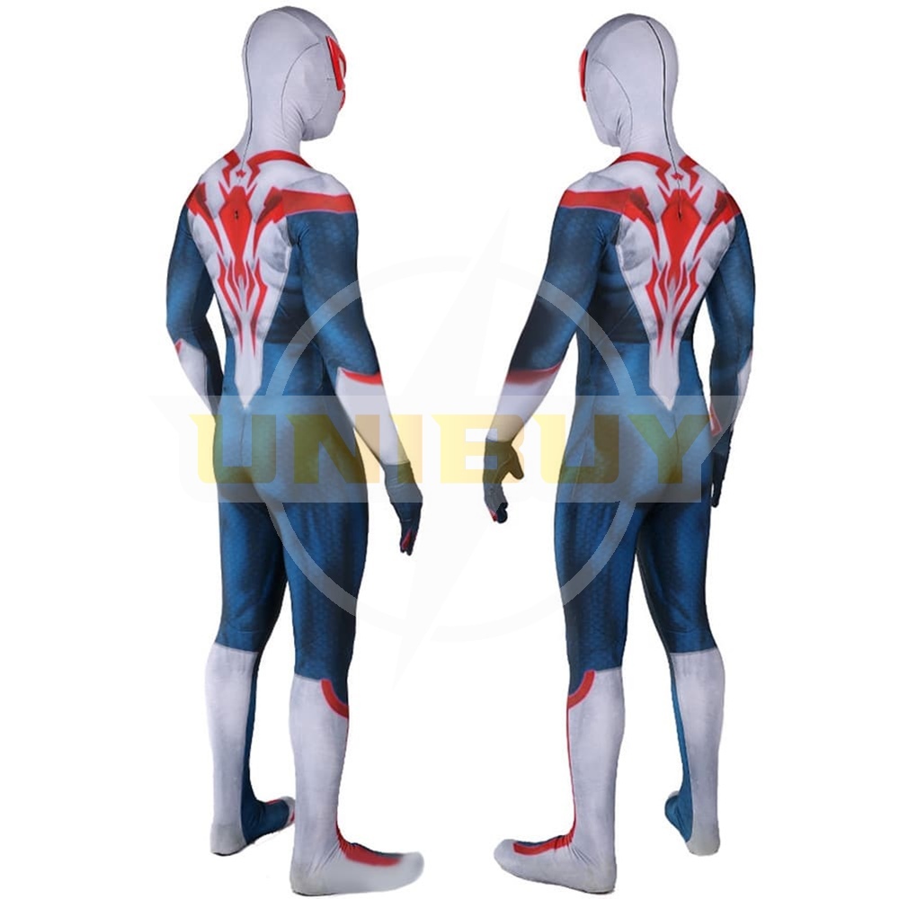 Spider Man PS4 Spider-Man 2099 White Suit Cosplay Costume Blue Ver For Kids Adult Unibuy