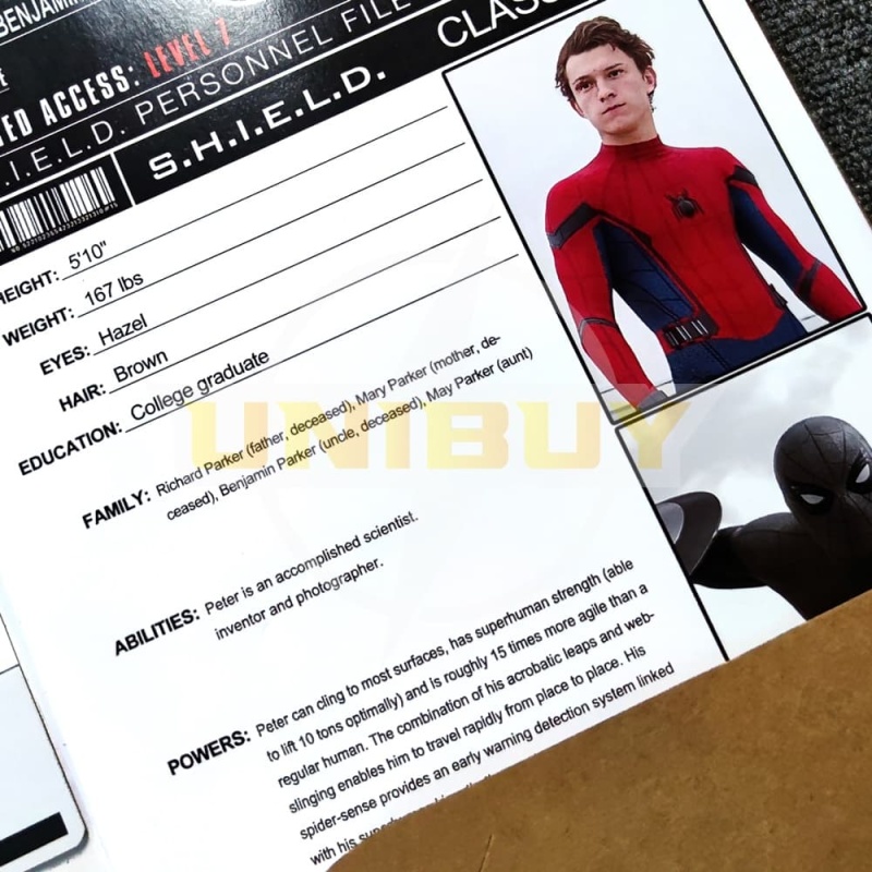 Spider-Man Files S.H.I.E.L.D. Peter Parker Paper Props Movie Unibuy