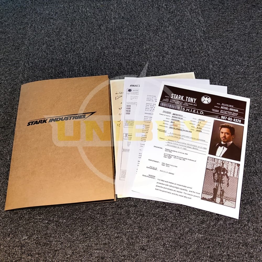 Iron Man Files S.H.I.E.L.D. Tony Stark Paper Props Movie Props Unibuy