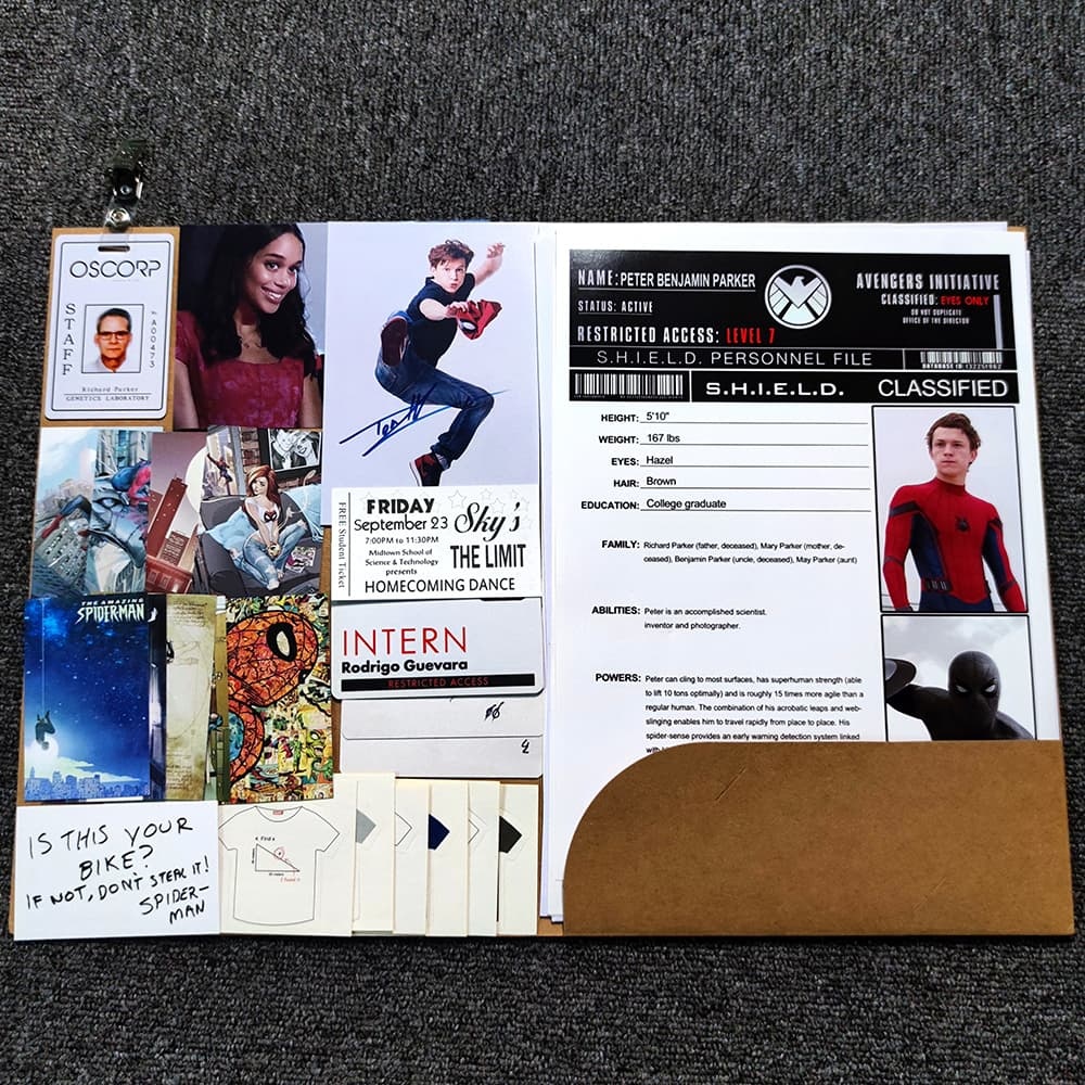 Spider-Man Files S.H.I.E.L.D. Peter Parker Paper Props Movie Unibuy