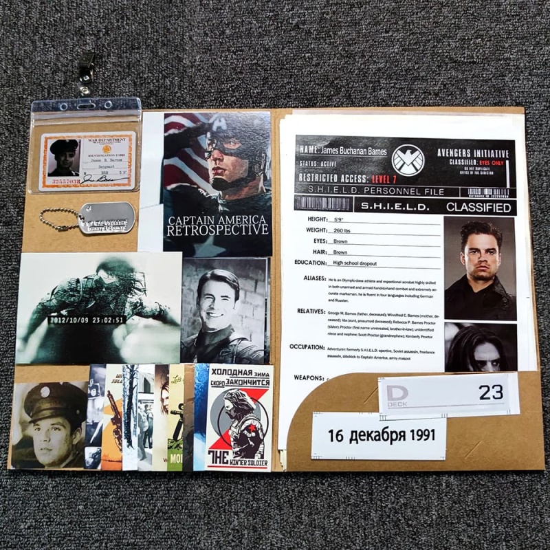 Winter Soldier Files S.H.I.E.L.D. Bucky Barnes Paper Props Movie Props Unibuy